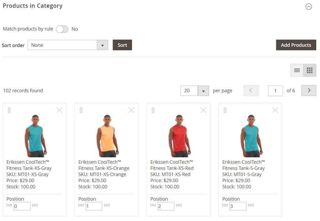 Magento 2 category products
