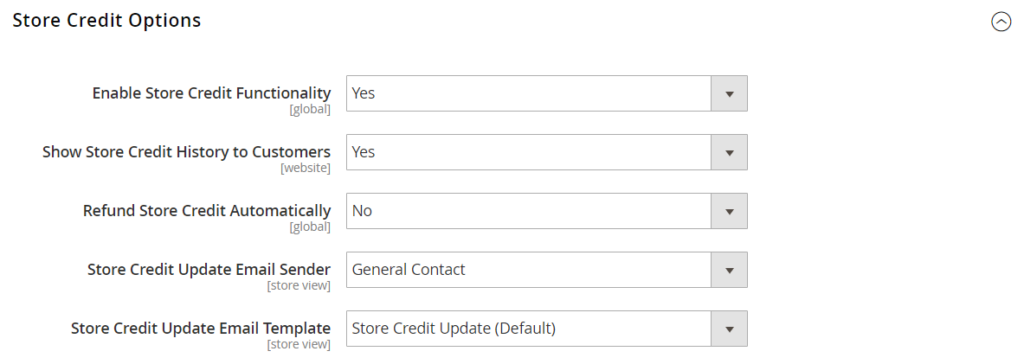 Magento 2 Store Credit Options